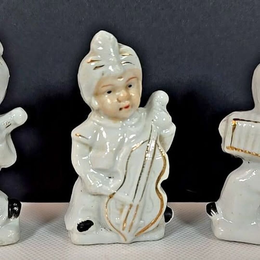 Vintage Sultan Musician's Band Figures w Instruments Set of 3, Made in Japan